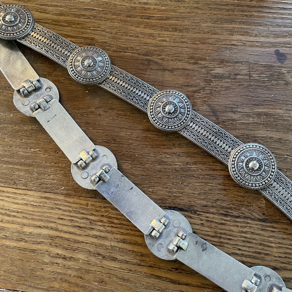 Vintage Silver Tone Metal Belt 90s